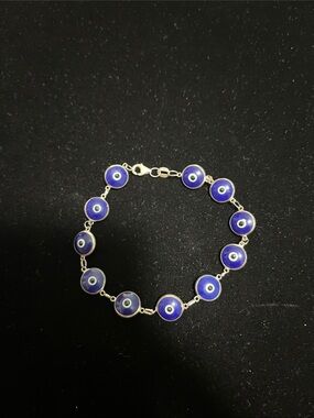 Sterling Silver Evil Eye Bracelet